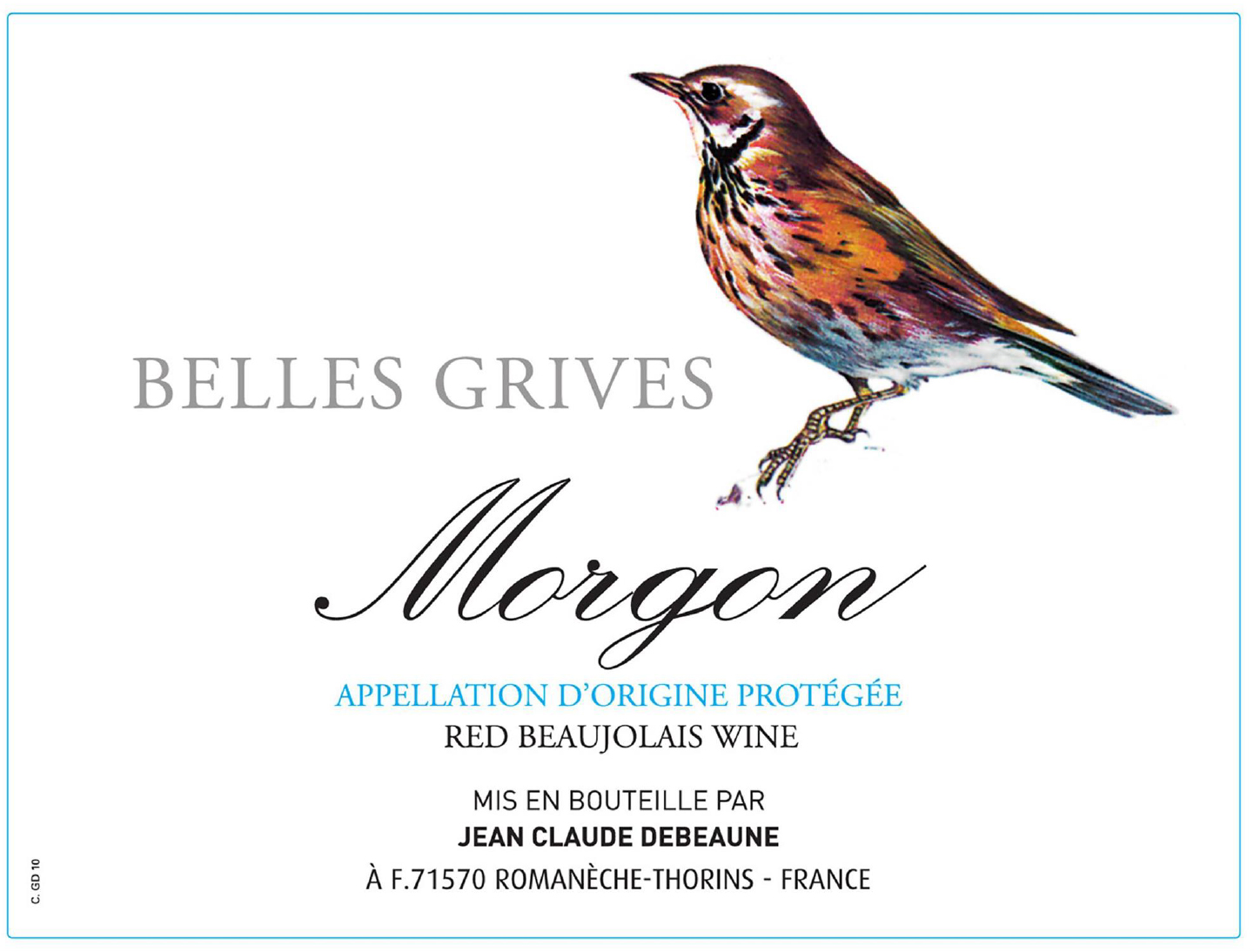 TABC label artwork for JEAN CLAUDE DEBEAUNE Morgon Belles Grives