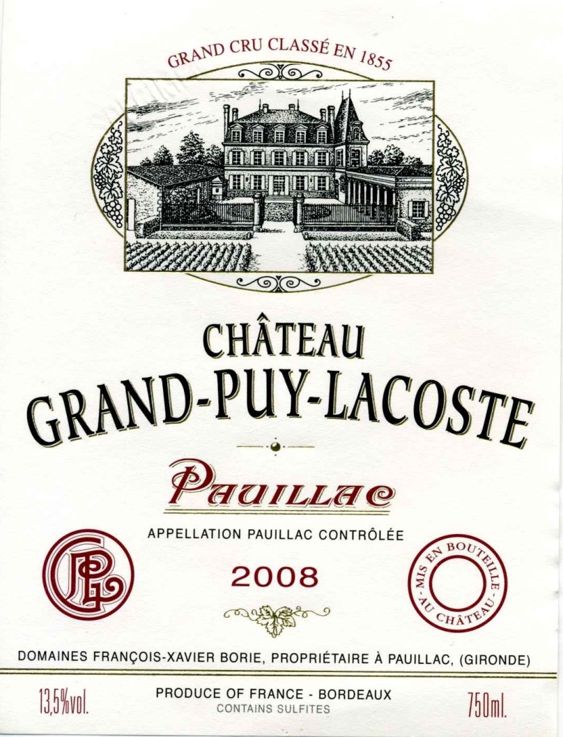 TABC label artwork for Chateau Grand Puy Lacoste