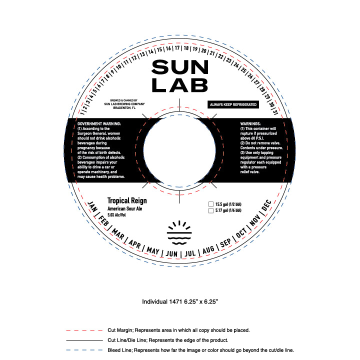 TABC label artwork for Tropical Reign Keg