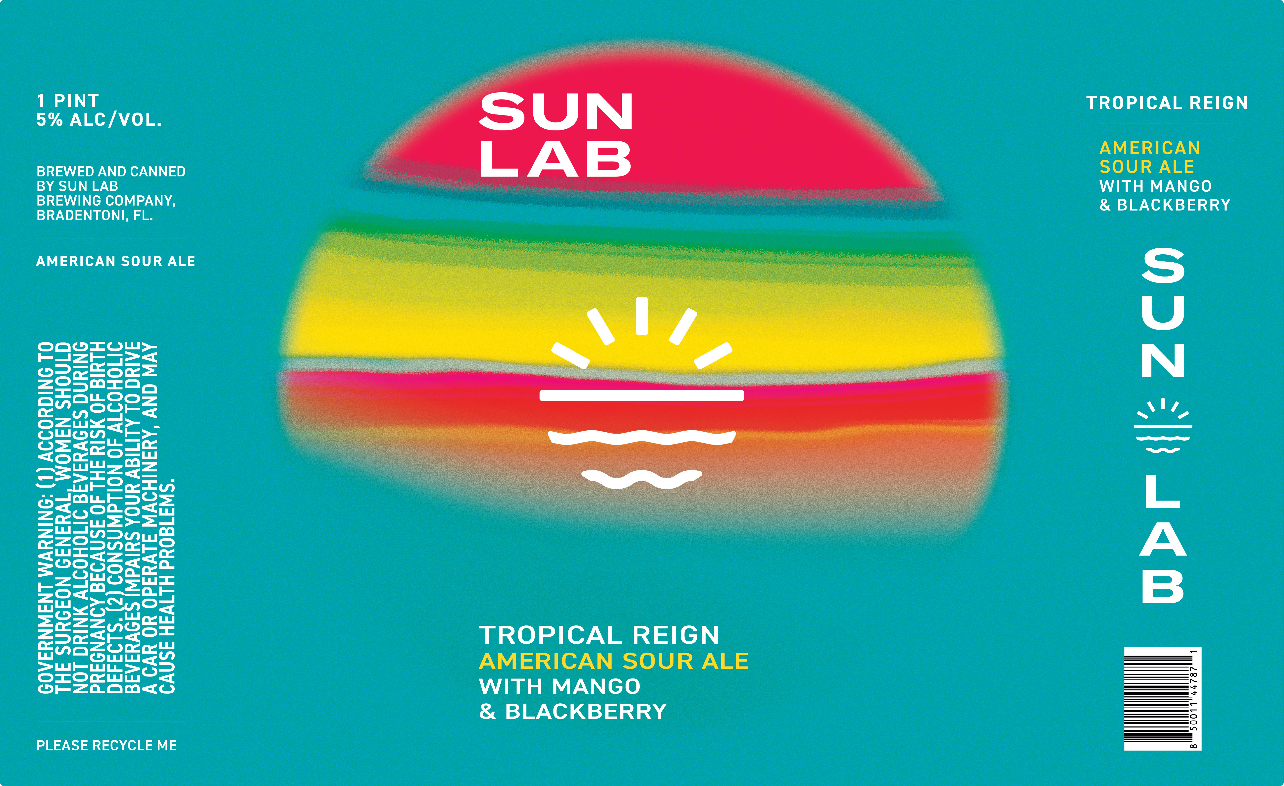 TABC label artwork for Tropical Reign 6/4 16oz Can