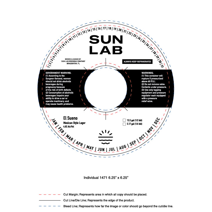 TABC label artwork for El Sueno Keg