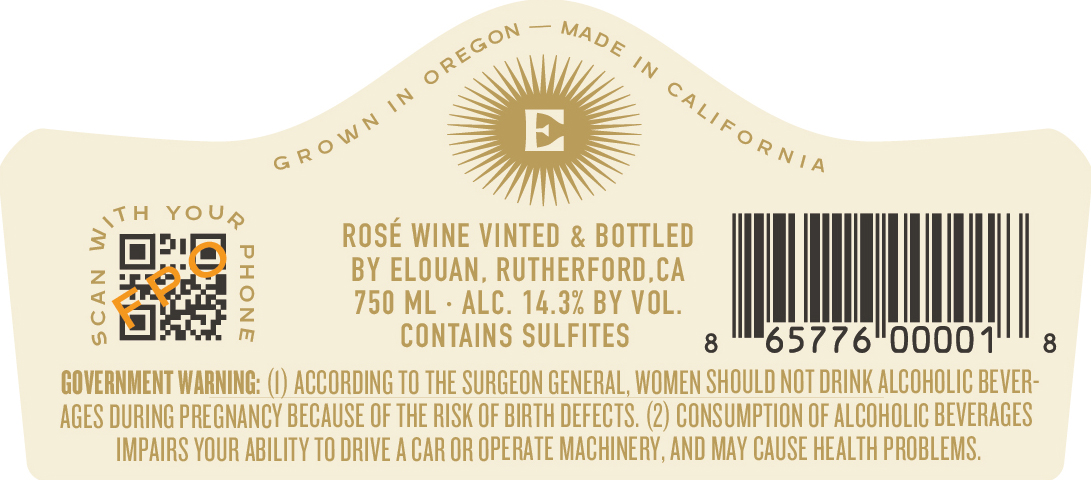 TABC label artwork for Elouan - Rose Oregon