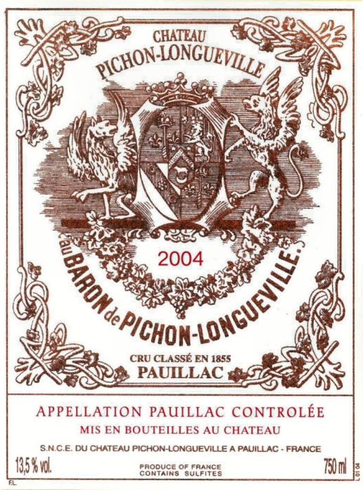 TABC label artwork for Ch Pichon-Longueville au Baron de Pichon-Longueville