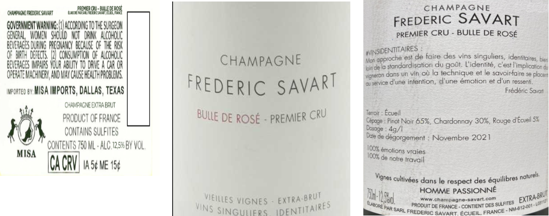 TABC label artwork for FREDERIC SAVART BULLE DE ROSE