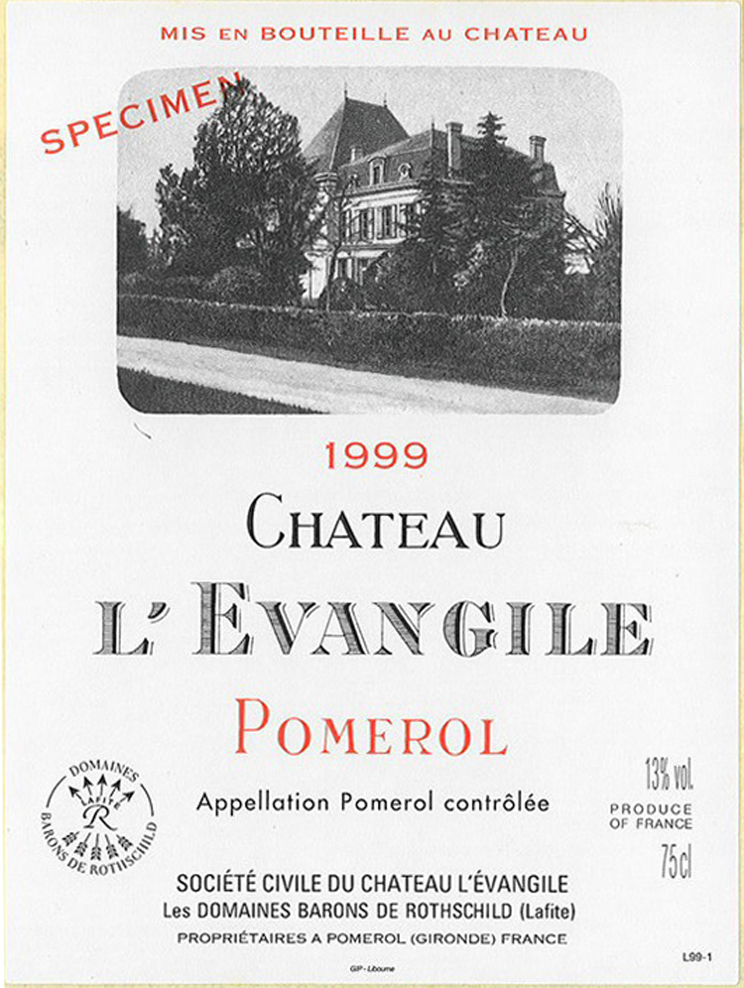 TABC label artwork for Chateau L'Evangile