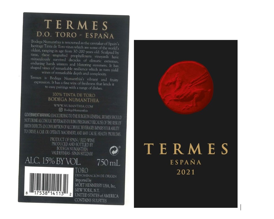 TABC label artwork for Termes 6 750ml
