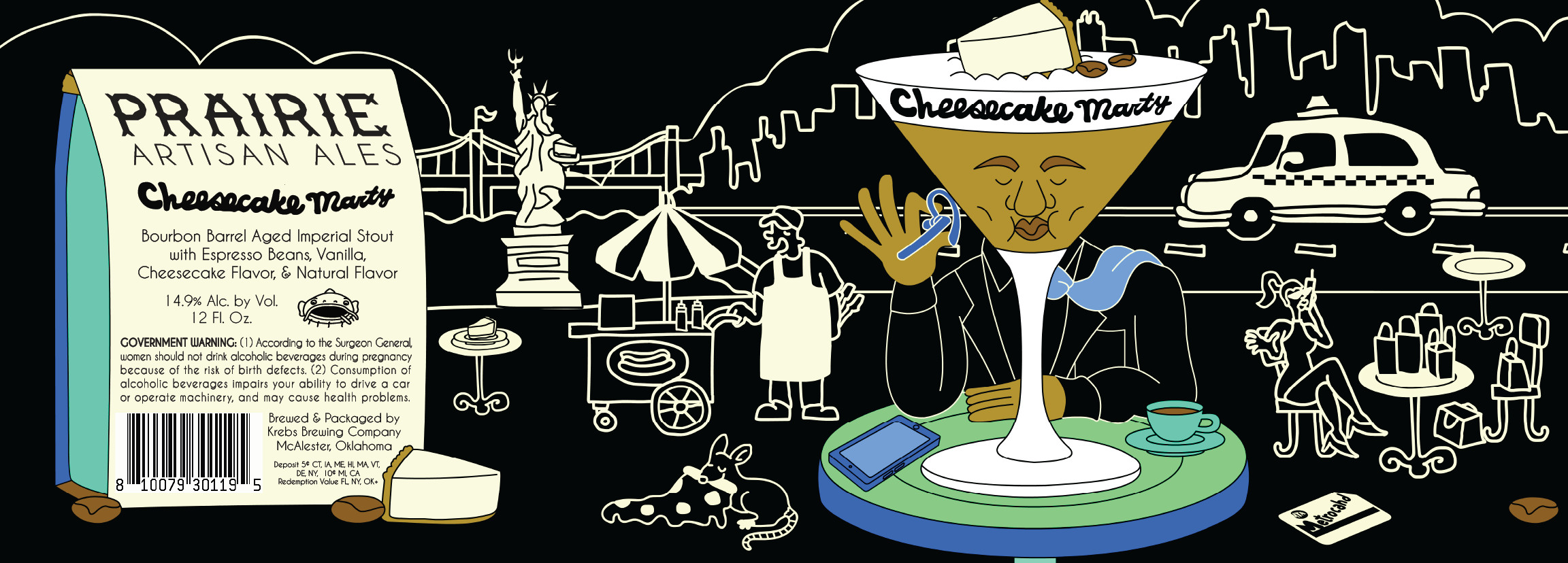 TABC label artwork for Prairie Artisan Ales Cheesecake Marty