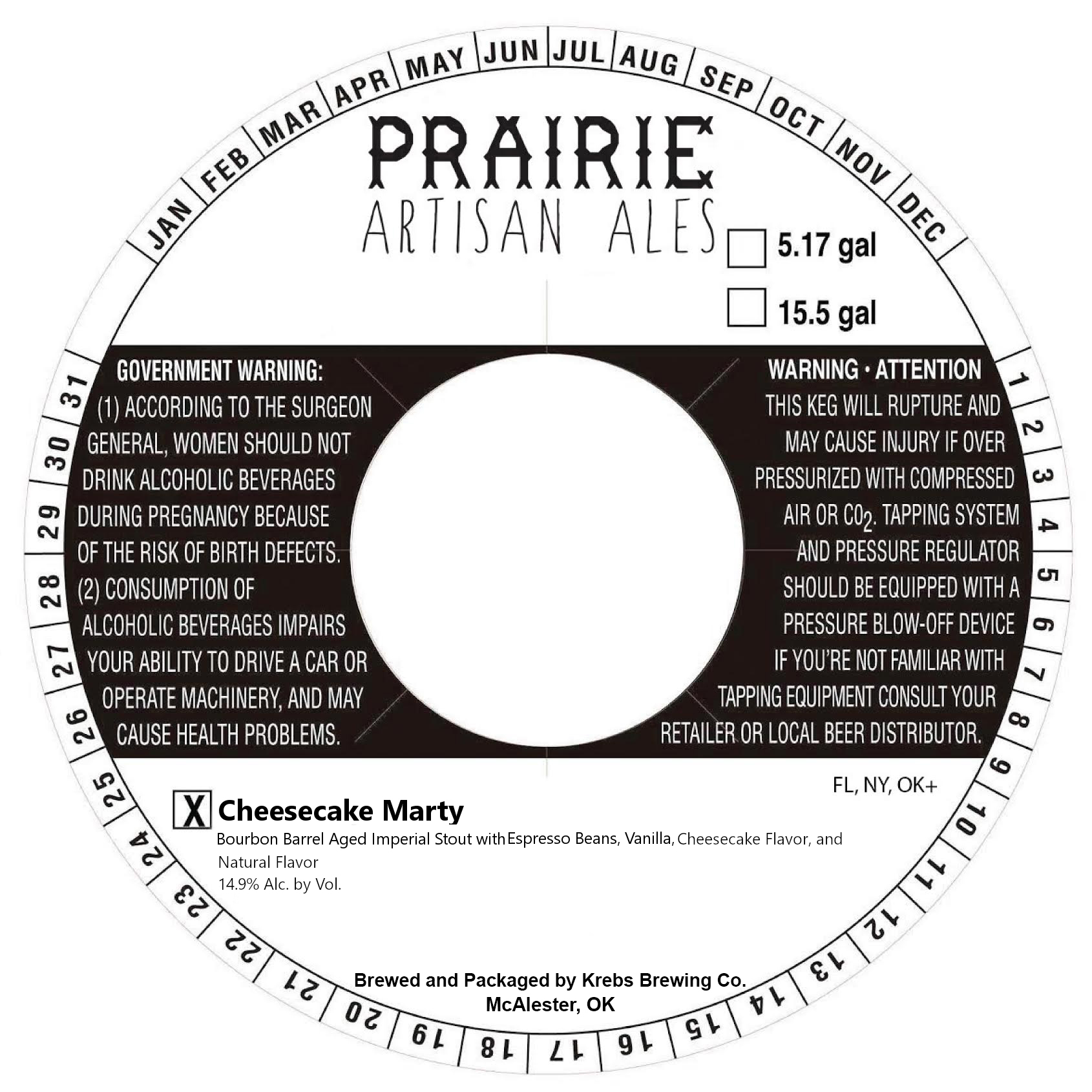 TABC label artwork for Prairie Artisan Ales Cheesecake Marty