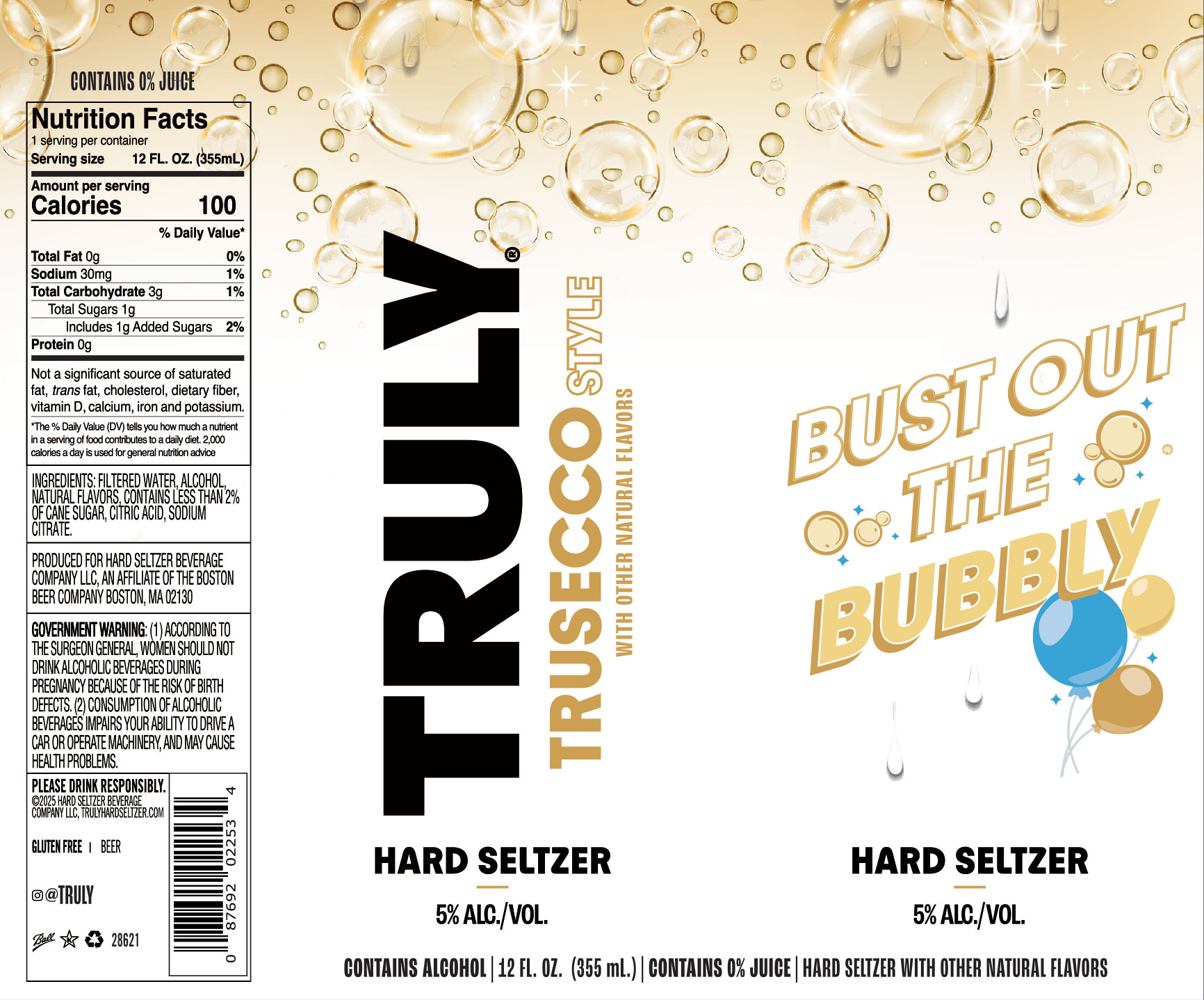 TABC label artwork for Truly Hard Seltzer Trusecco