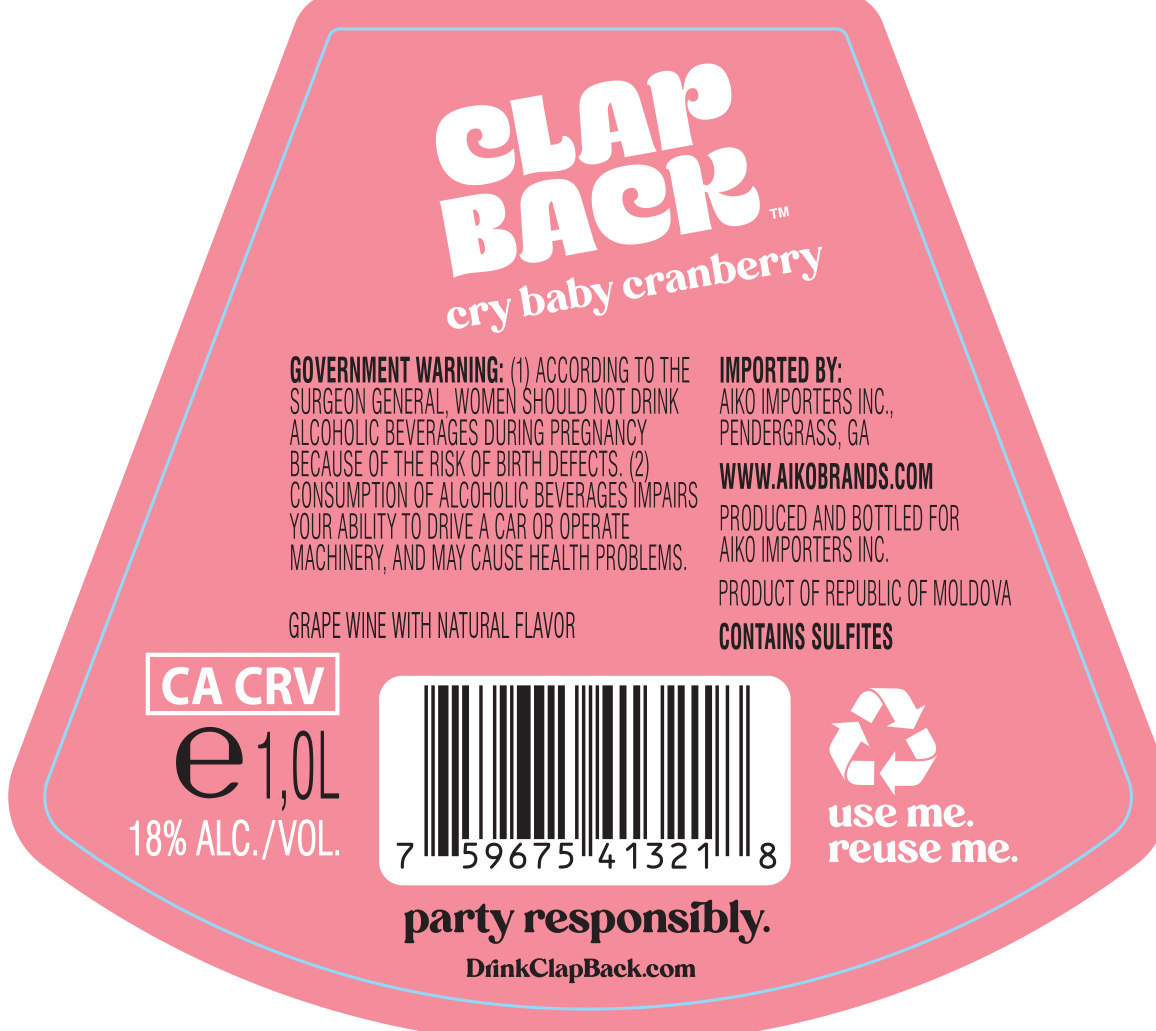 TABC label artwork for Clap Back Cry Baby Cranberry