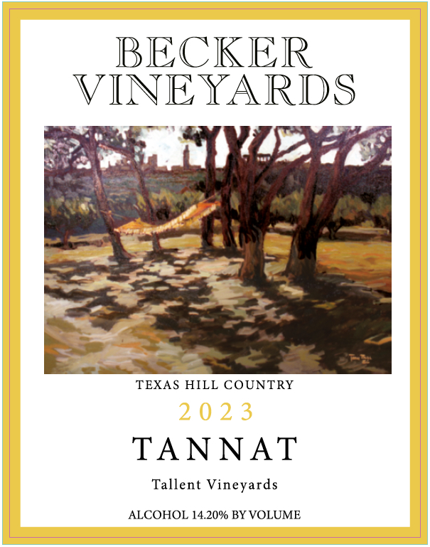 TABC label artwork for Becker Vineyards Tannat
