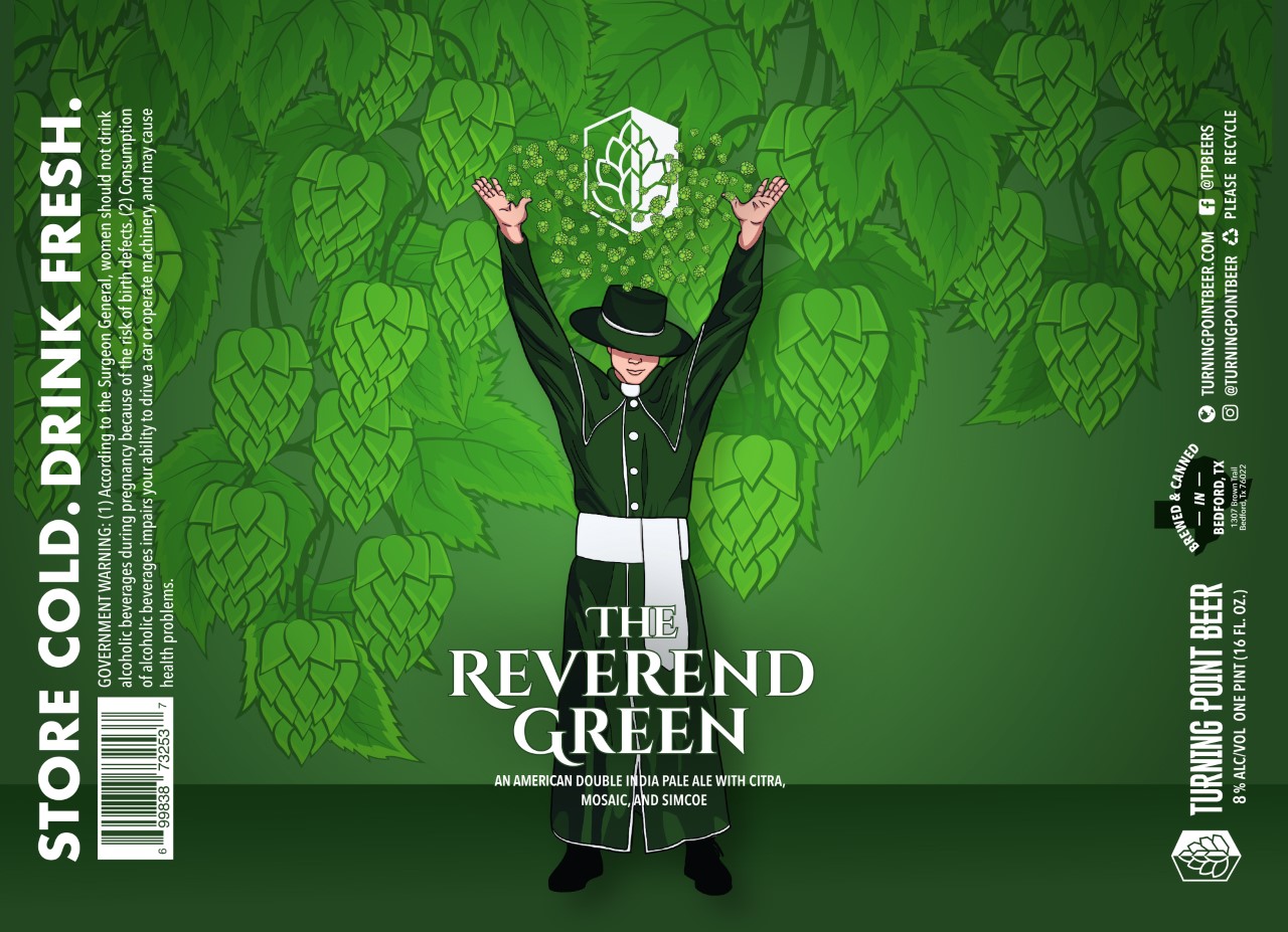 TABC label artwork for The Reverend Green