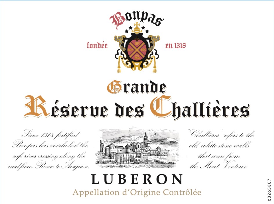 TABC label artwork for BONPAS GRANDE RESERVE DES CHALLIERES LUBERON