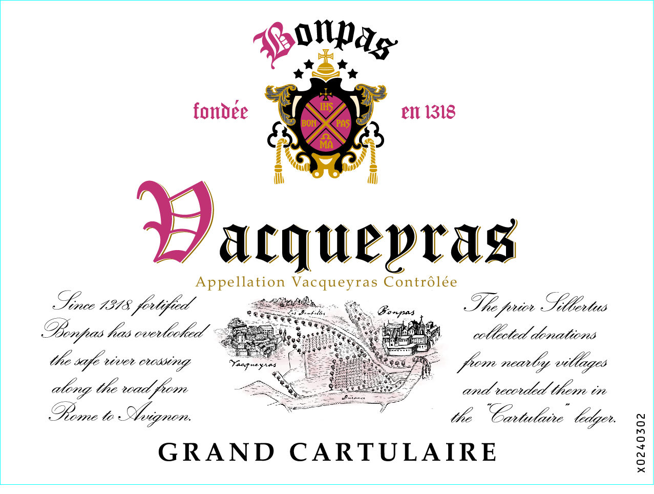TABC label artwork for BONPAS GRAND CARTULAIRE VACQUEYRAS