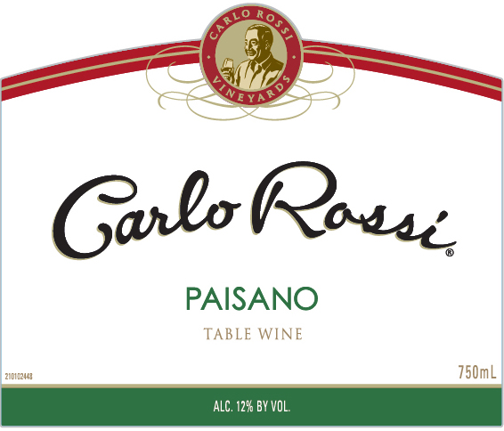 TABC label artwork for Carlo Rossi Paisano