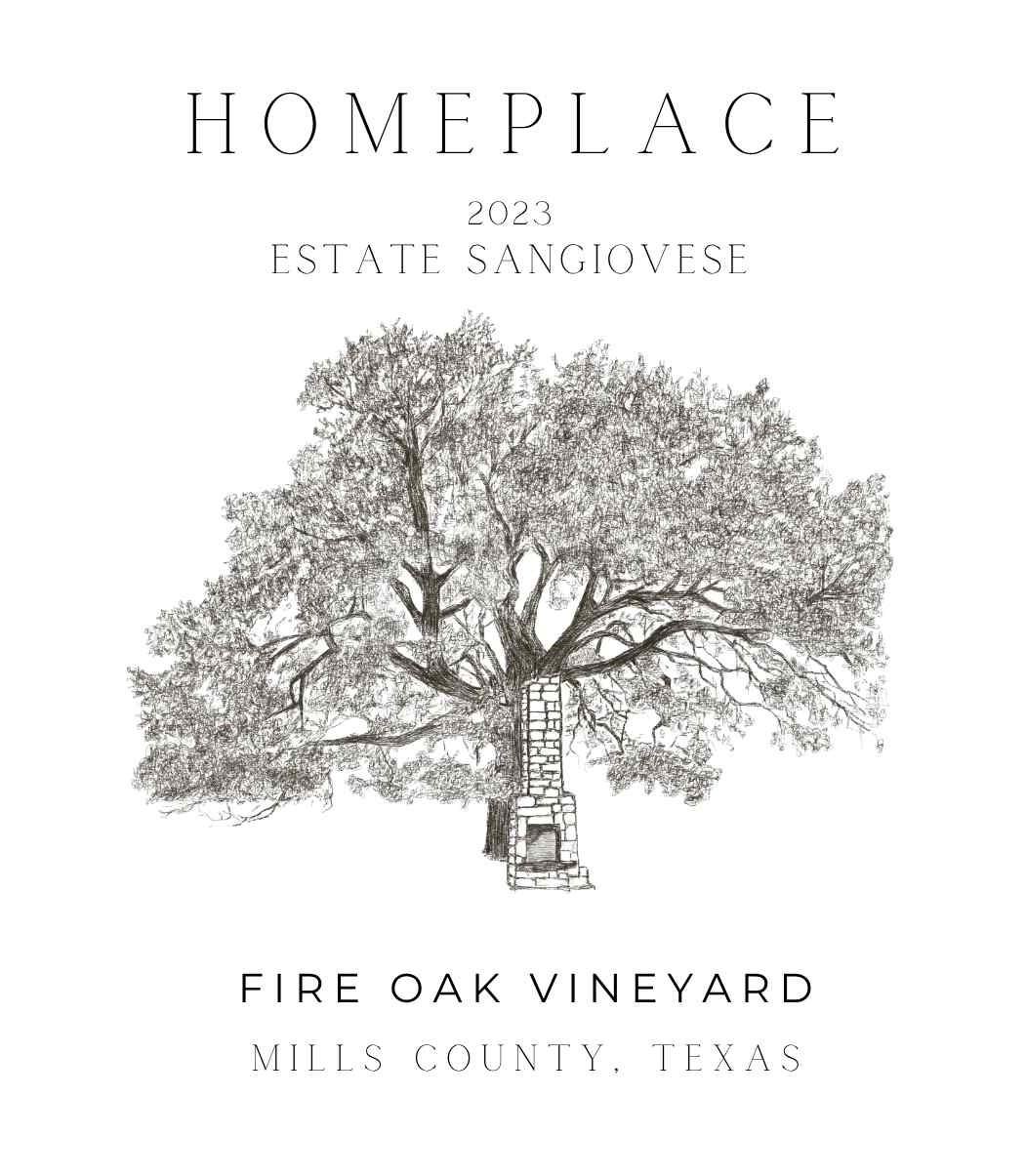 TABC label artwork for Fire Oak Vineyard Sangiovese