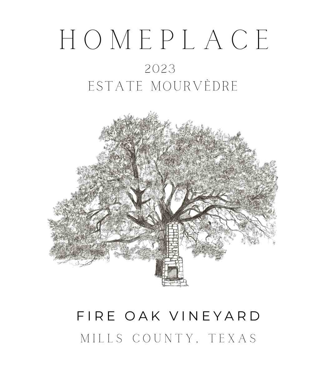 TABC label artwork for Fire Oak Vineyard Mourvèdre