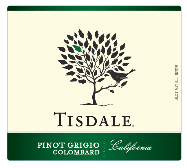 TABC label artwork for Tisdale Vineyards Pinot Grigio, Colombard California