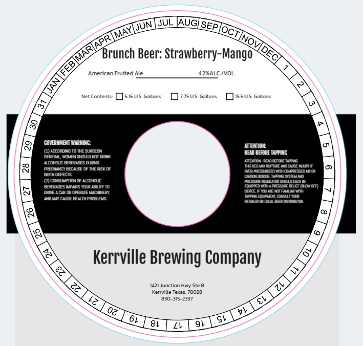 TABC label artwork for Brunch Beer: Strawberry-Mango