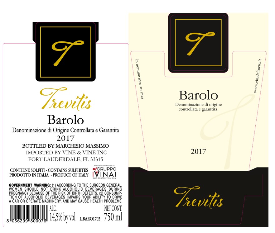 TABC label artwork for TREVITIS BAROLO