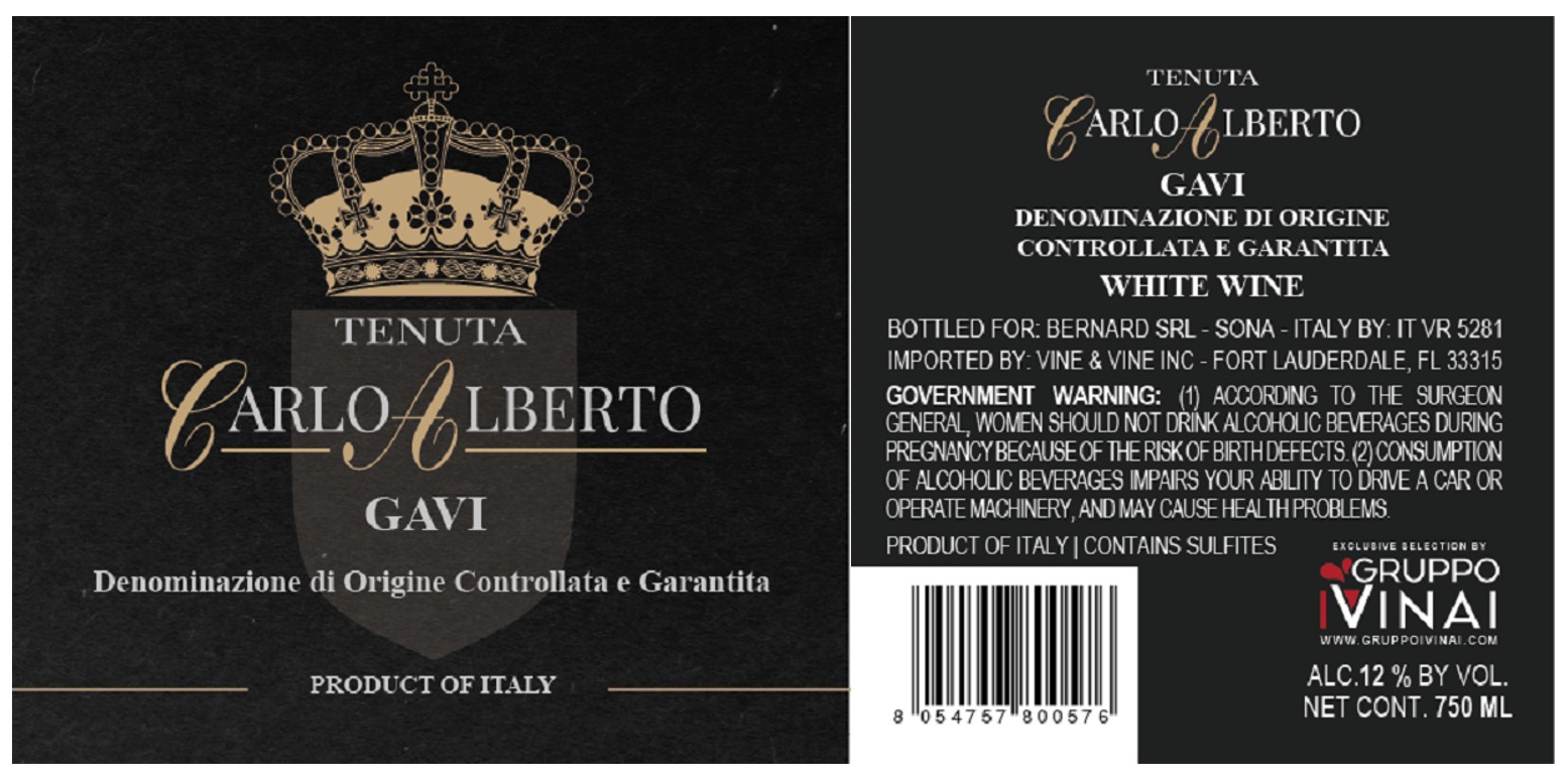 TABC label artwork for TENUTA CARLO ALBERTO GAVI