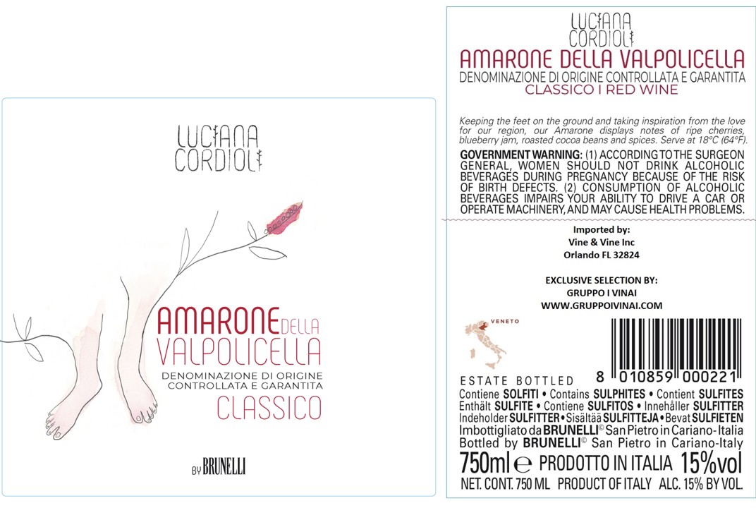 TABC label artwork for LUCIANA CORDIOLI AMARONE DELLA VALPOLICELLA