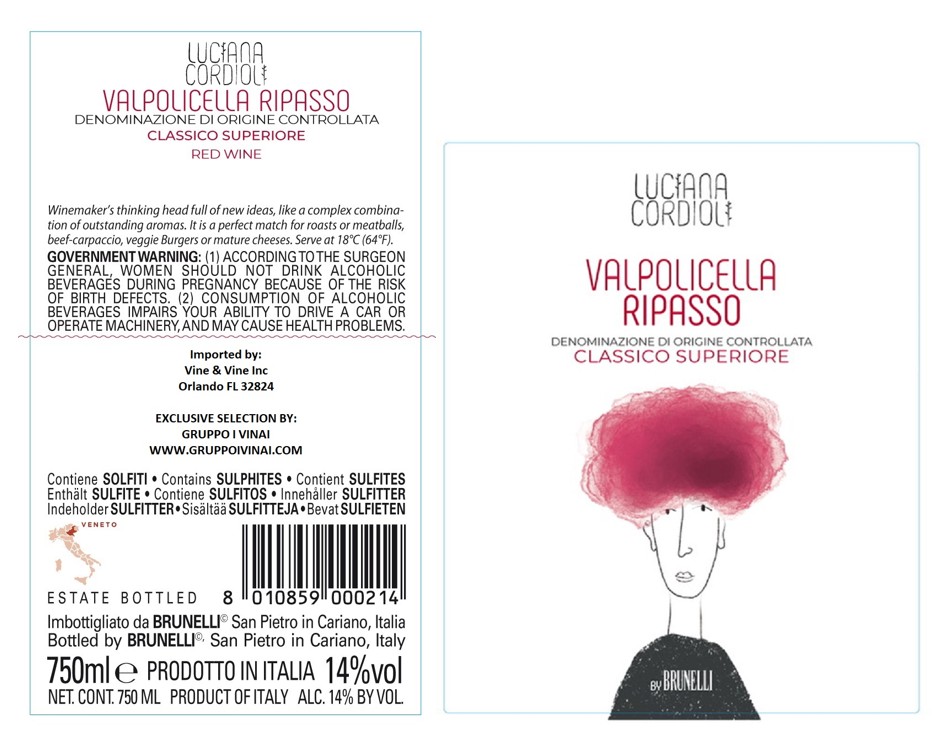 TABC label artwork for LUCIANA CORDIOLI VALPOLICELLA RIPASSO