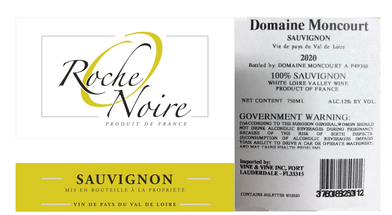 TABC label artwork for DOMAINE MONCOURT SAUVIGNON LOIRE