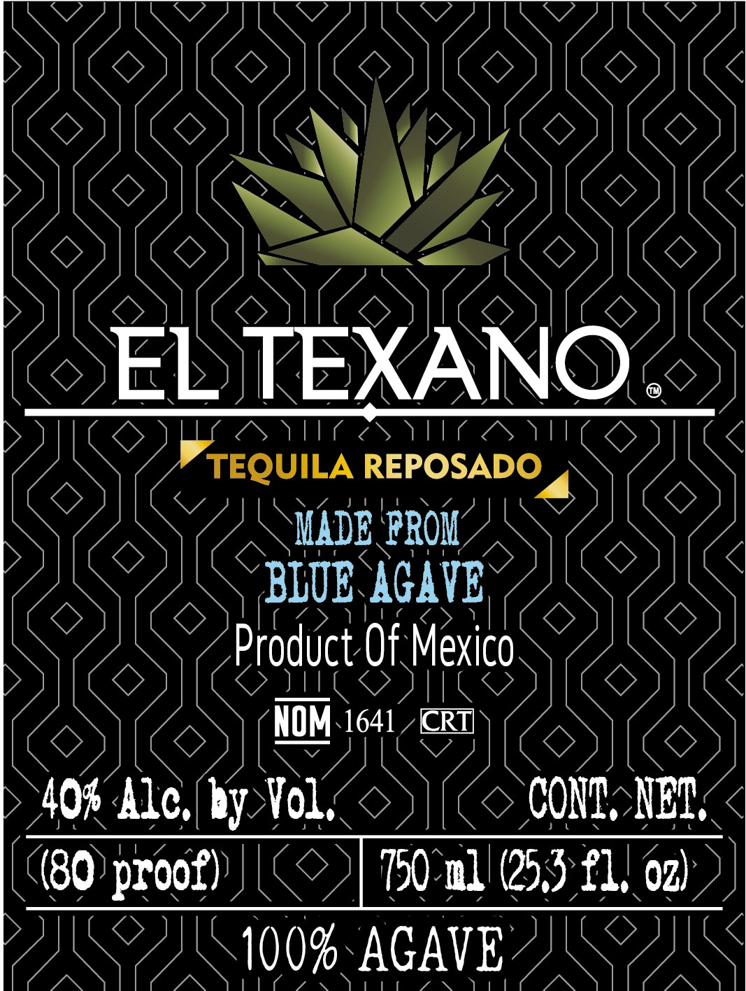 TABC label artwork for EL TEXANO REPOSADO