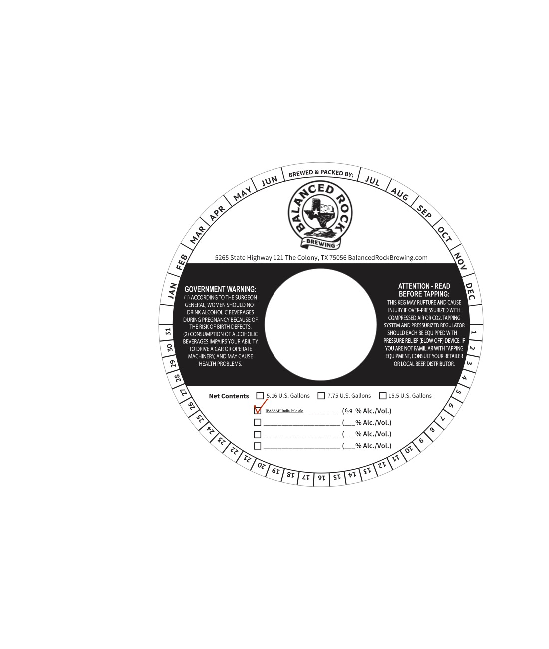 TABC label artwork for IPAAAAH India Pale Ale