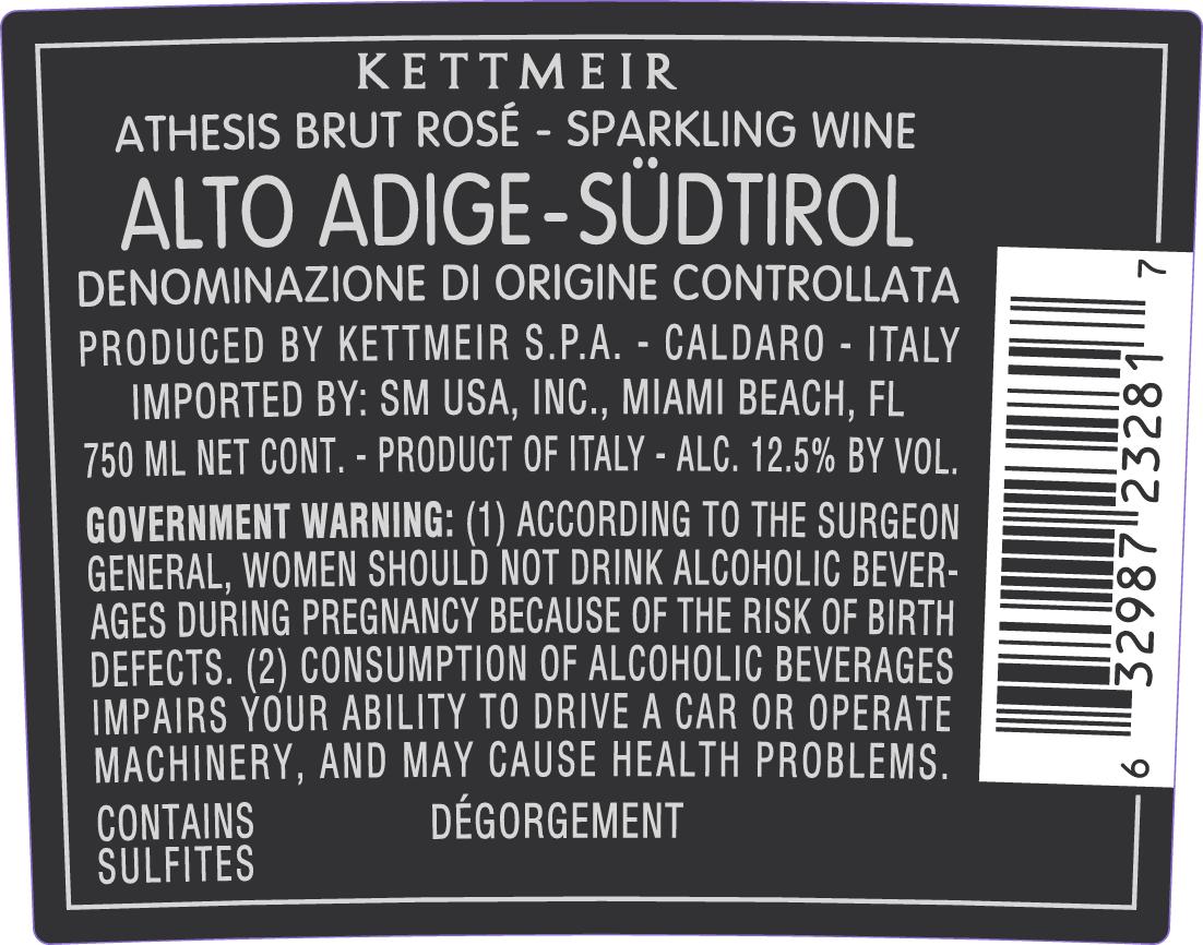 TABC label artwork for Kettmeir Brut Rose
