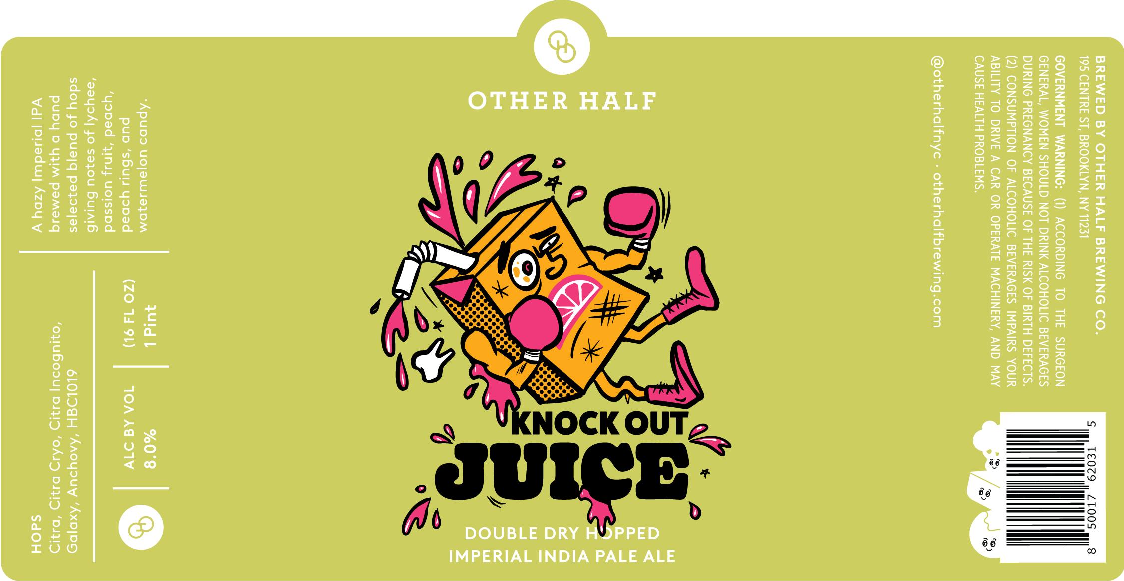 TABC label artwork for Knockout Juice