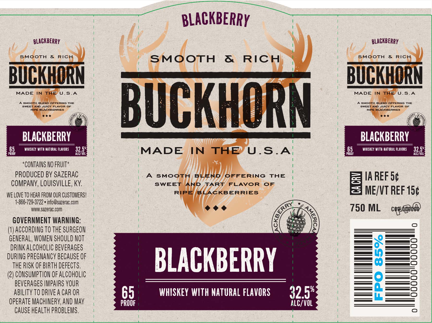 TABC label artwork for Buckhorn Blackberry 750ml