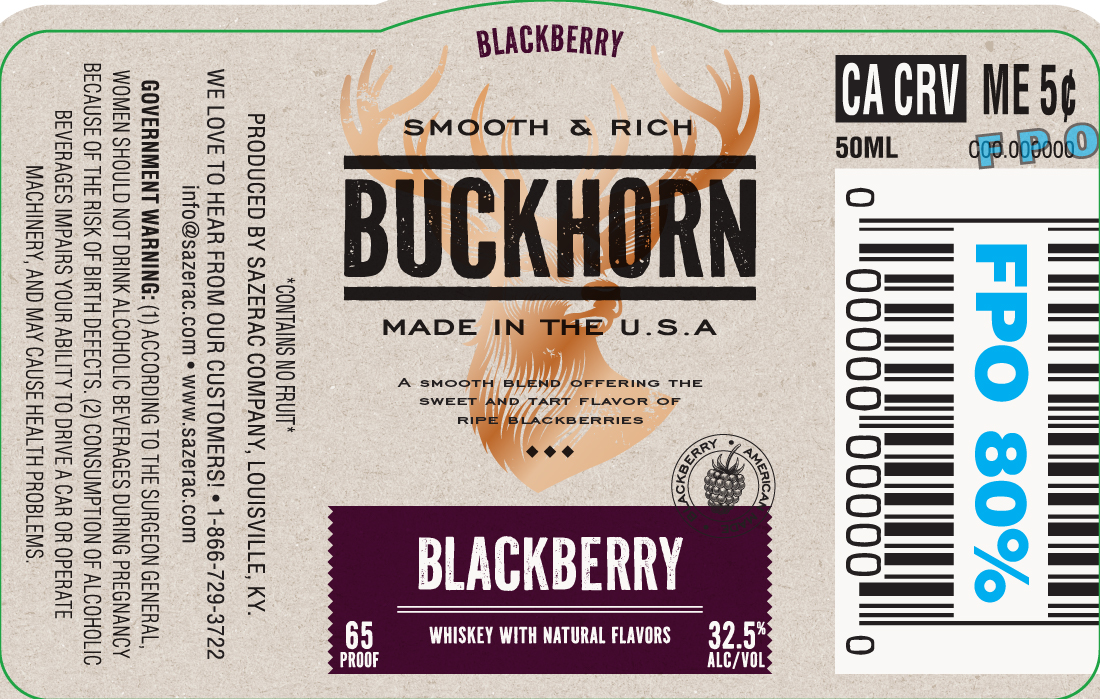 TABC label artwork for Buckhorn Blackberry