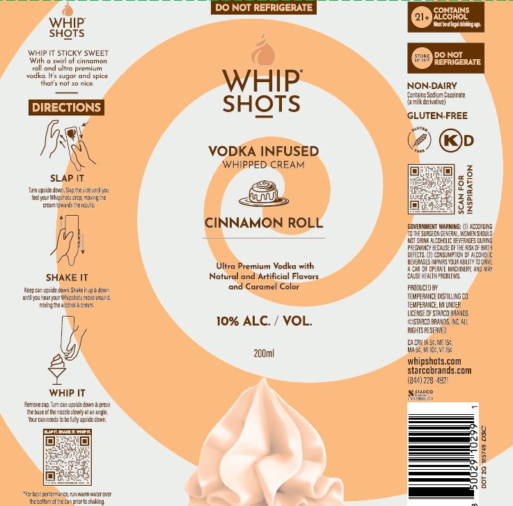TABC label artwork for Whipshots Cinnamon Roll