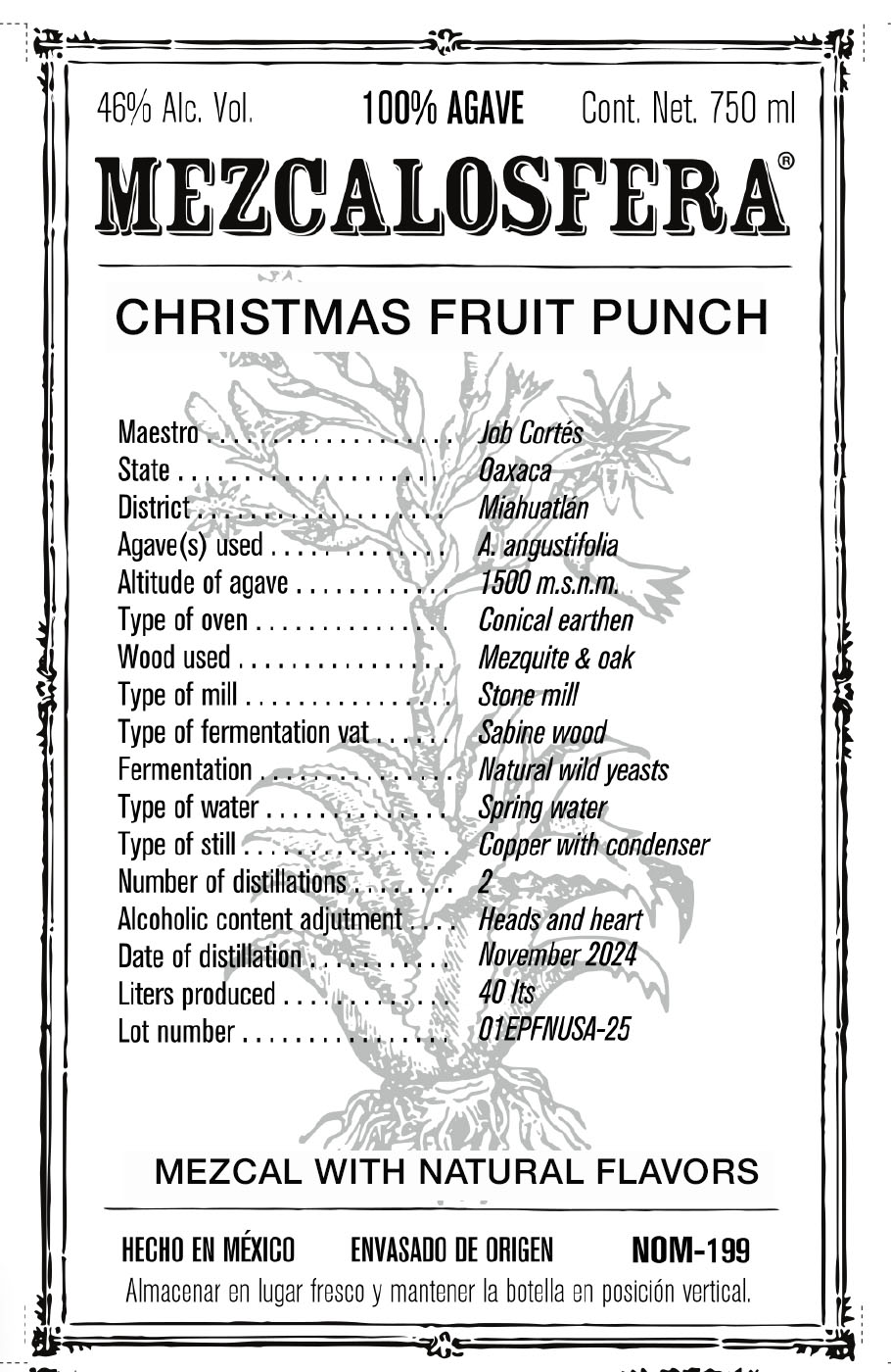 TABC label artwork for MEZCALOSFERA CHRISTMAS FRUIT PUNCH