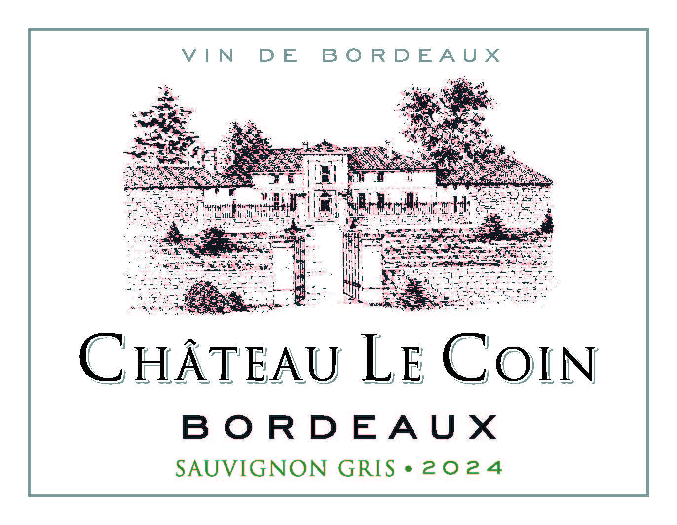 TABC label artwork for Chateau Le Coin Bordeaux Sauvignon Gris, France