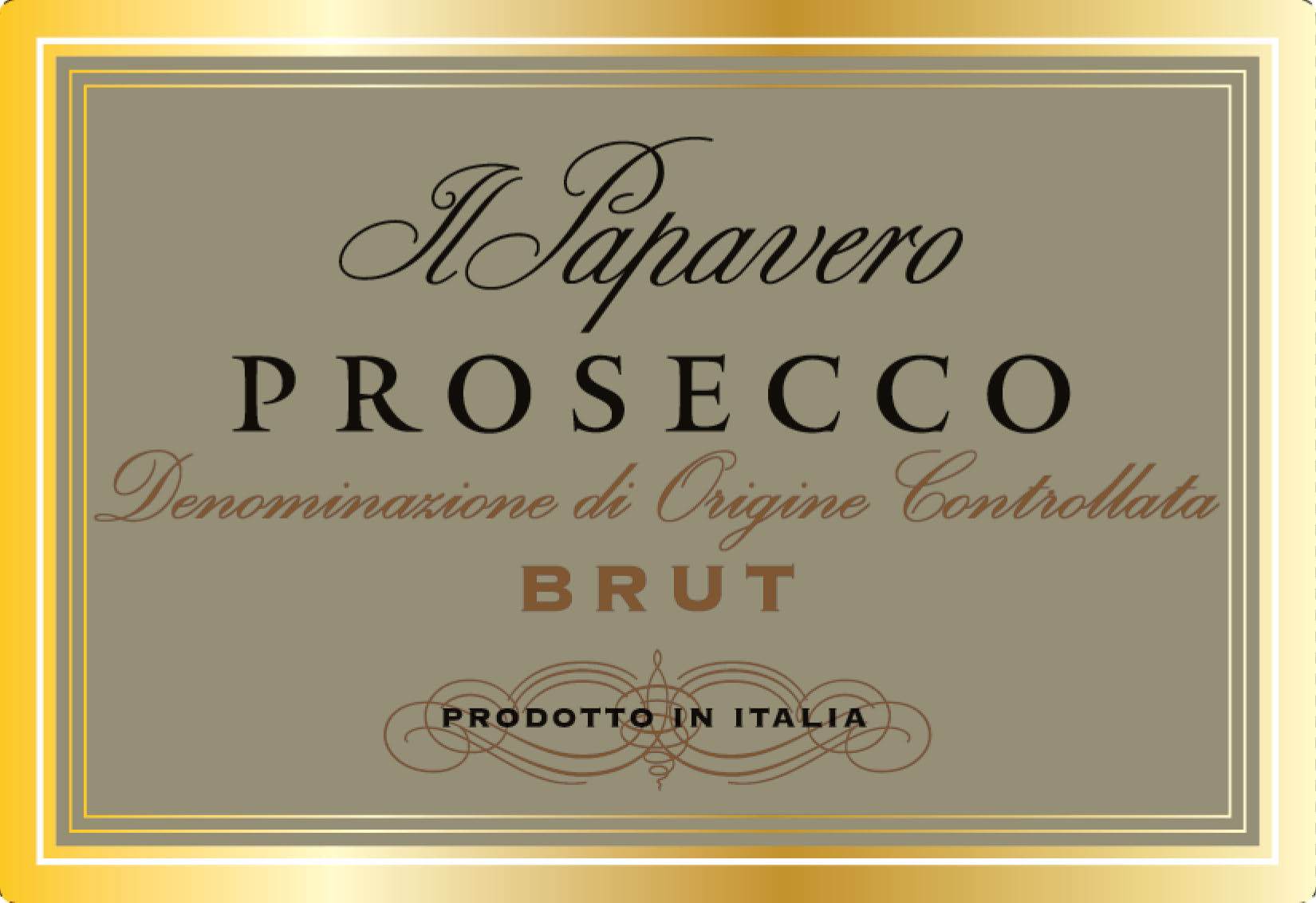 TABC label artwork for Il Papavero Prosecco Brut White Sparkling Wine