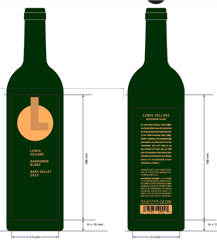 TABC label artwork for LEWIS CELLARS SAUVIGNON BLANC NAPA VALLEY