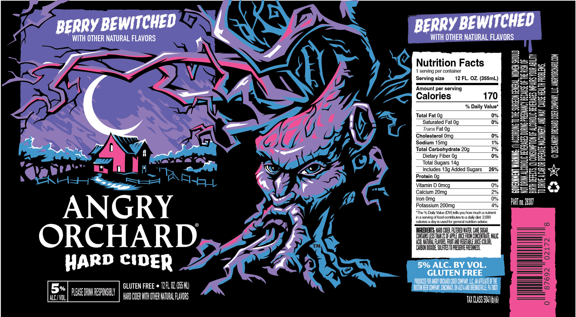 TABC label artwork for Angry Orchard Berry Bewitched