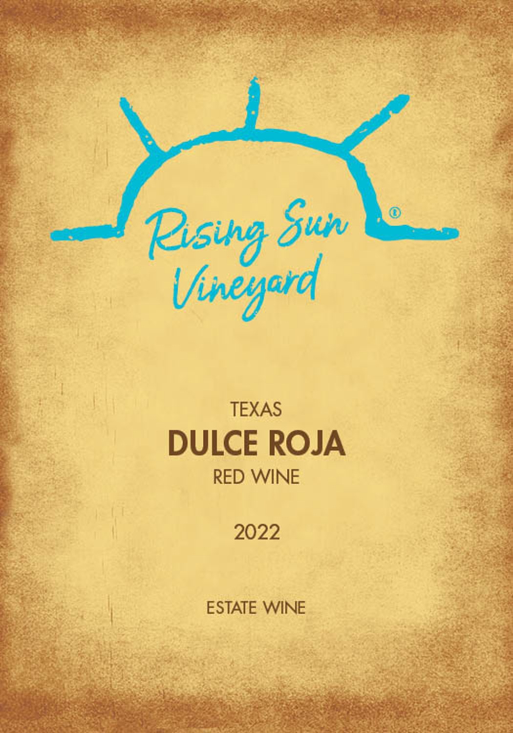 TABC label artwork for Rising Sun 2022 Dulce Roja
