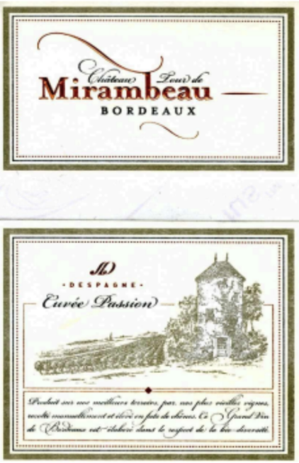 TABC label artwork for Chateau Tour de Mirambeau Grand Vin Bordeaux Blanc