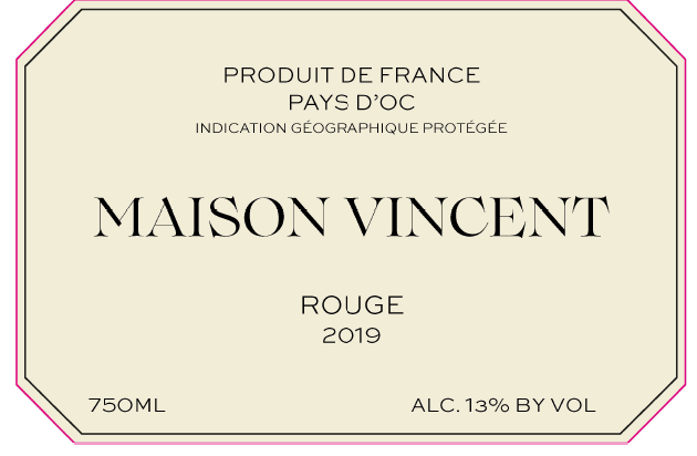 TABC label artwork for Maison Vincent Rouge