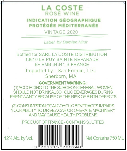 TABC label artwork for La Coste Rose