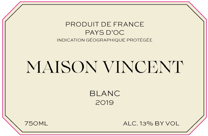 TABC label artwork for Maison Vincent Blanc