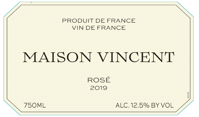 TABC label artwork for Maison Vincent Rose