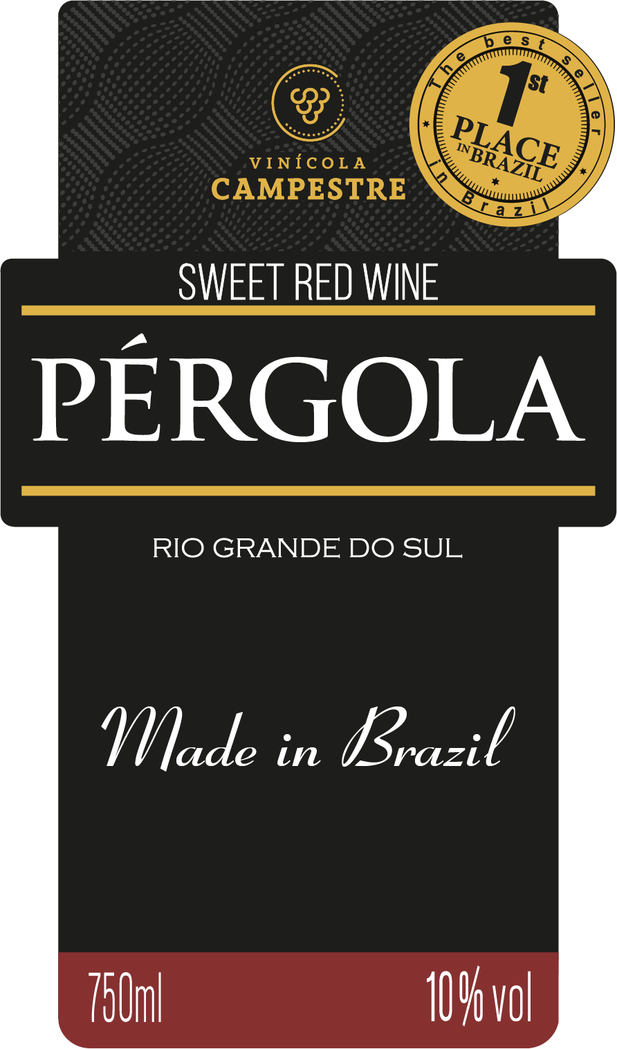 TABC label artwork for Pergola Sweet Red Wine