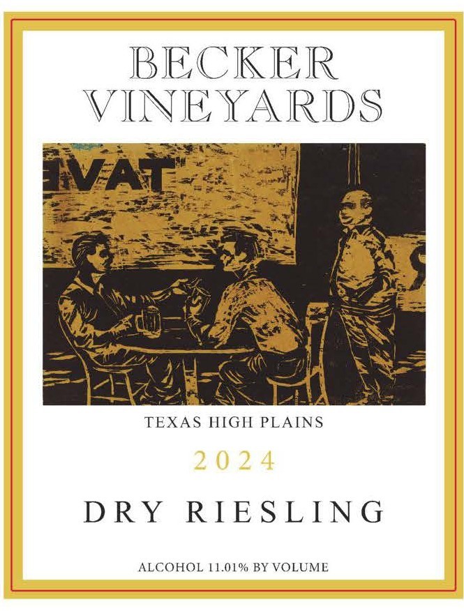 TABC label artwork for Becker Vineyards Dry Riesling