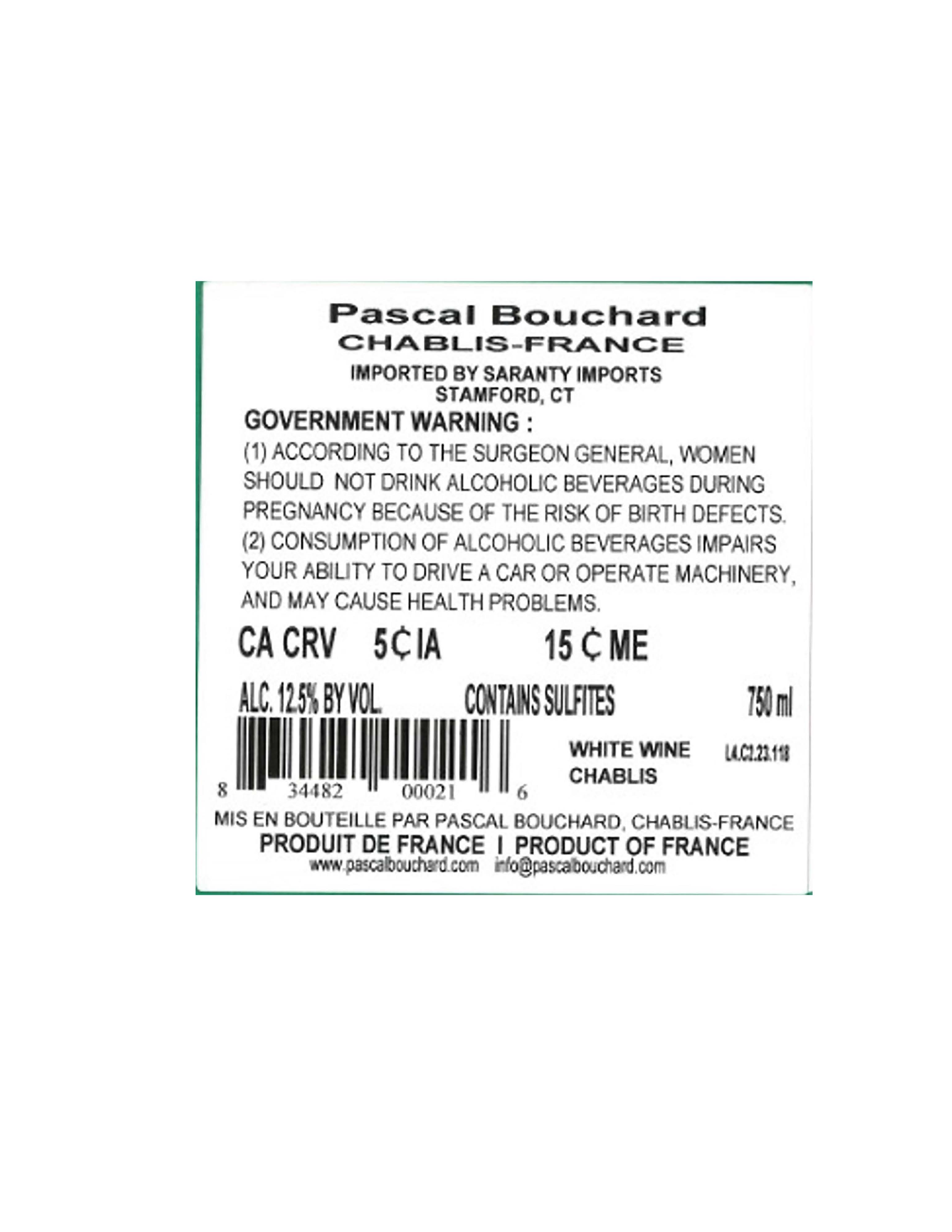TABC label artwork for Pascal Bouchard Chablis Le Classique