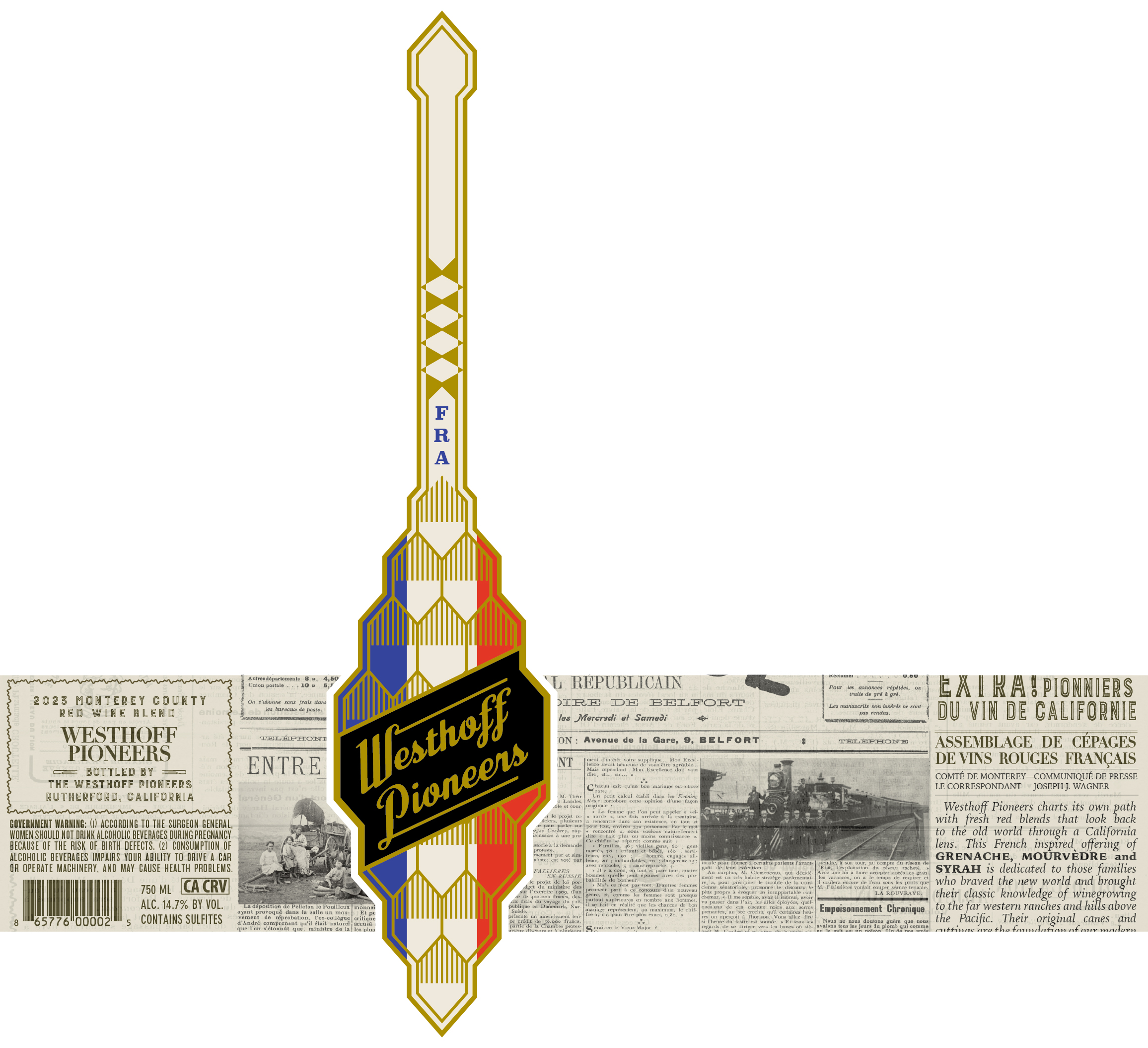 TABC label artwork for Westhoff Pioneers FRA